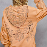 Eyelet Pullover Sweatshirt