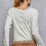 V-neck Detailed L/S Top