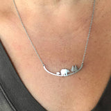 Mother Bear and Cub Stainless Steel Necklace