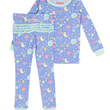 Toddler Girls Starry Dreams Bamboo Viscose Ruffle Long Sleeve Pajama Set