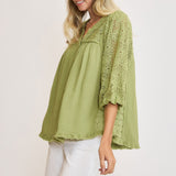 Lace Detailed Henley Top