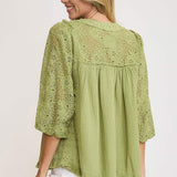 Lace Detailed Henley Top