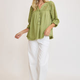 Lace Detailed Henley Top