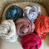 Tassled Striped Scarves
