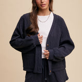 Cardi + Shorts Ribbed Knit Set