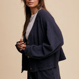 Cardi + Shorts Ribbed Knit Set