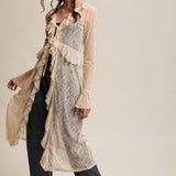 Sheer Lace Ruffle Duster