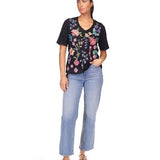 Trapunto V-Neck Tee-Maureen
