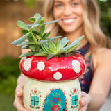 So Cute Ceramic Planter - Mushroom House