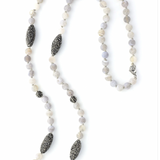 Frosted Agate Beads w/Hematite Olive Beads