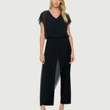 Jumpsuit with Chiffon Overlay
