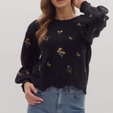 Embroidered Floral Sweater