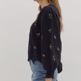 Embroidered Floral Sweater
