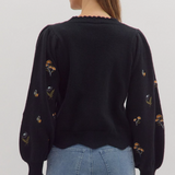 Embroidered Floral Sweater