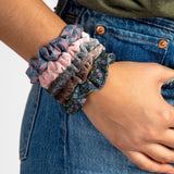 Print and Velvet Scrunchies, Set of 5