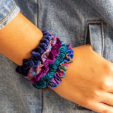 Print and Velvet Scrunchies, Set of 5