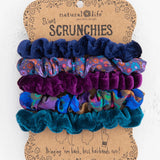 Print and Velvet Scrunchies, Set of 5