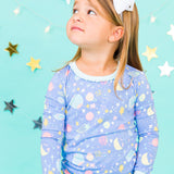 Toddler Girls Starry Dreams Bamboo Viscose Ruffle Long Sleeve Pajama Set