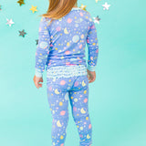 Toddler Girls Starry Dreams Bamboo Viscose Ruffle Long Sleeve Pajama Set