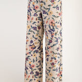 Washed Floral Denim Twill Pants