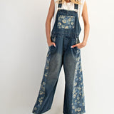 Flower Denim Overalls
