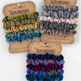 Print and Velvet Scrunchies, Set of 5