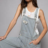 Pinstripe Patchwork Overalls