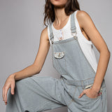 Pinstripe Patchwork Overalls