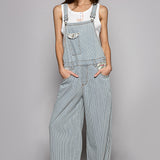 Pinstripe Patchwork Overalls