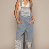 Relaxed Overalls w/ Lace Detail