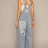 Relaxed Overalls w/ Lace Detail