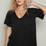 Loose Fit V-Neck Pocket Tee