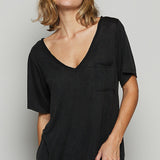 Loose Fit V-Neck Pocket Tee