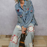Pinstripe Draw String Patch Pants