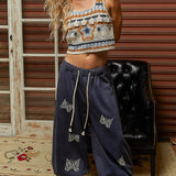 Navy Butterfly Jogger Pants