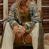 Olive Patterned Cardigane