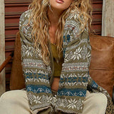 Olive Patterned Cardigane