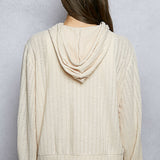 Ribbed Knit Hoodie