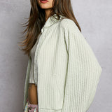Ribbed Knit Hoodie