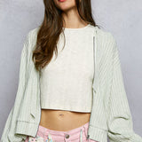 Ribbed Knit Hoodie