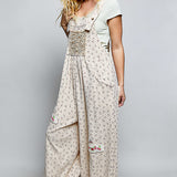 Latte Floral Overall