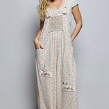 Latte Floral Overall
