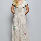 Latte Floral Overall