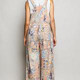Floral Crochet Detail Overalls