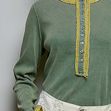 Green Henley Top