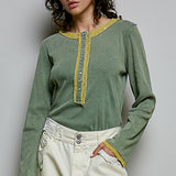 Green Henley Top