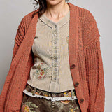 Cable Knit Rust Sweater