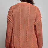 Cable Knit Rust Sweater