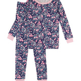 SoftSnooze™ Girls Bamboo Viscose Moonlit Meadow Ruffle Long Sleeve Pajama Set
