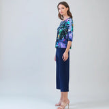 Scoop Neck Half Sleeve Top - Floral Dream